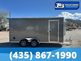 7x16 Look Vision Enclosed Car Hauler Trailer - 7'0" Interior - 7K GVWR - Alloy Wheels, Rear Spoiler w/ Load Lights