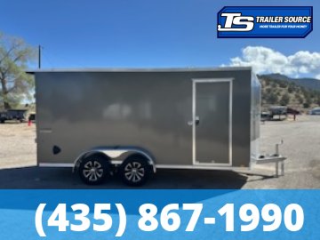7x16 Look Vision Enclosed Car Hauler Trailer - 7'0" Interior - 7K GVWR - Alloy Wheels, Rear Spoiler w/ Load Lights