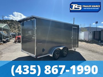 7x16 Look Vision Enclosed Car Hauler Trailer - 7'0" Interior - 7K GVWR - Alloy Wheels, Rear Spoiler w/ Load Lights