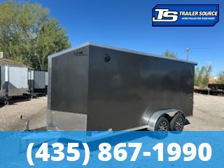7x16 Look Vision Enclosed Car Hauler Trailer - 7'0" Interior - 7K GVWR - Alloy Wheels, Rear Spoiler w/ Load Lights