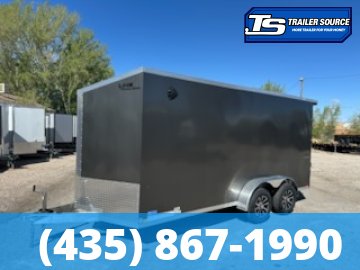 7x16 Look Vision Enclosed Car Hauler Trailer - 7'0" Interior - 7K GVWR - Alloy Wheels, Rear Spoiler w/ Load Lights