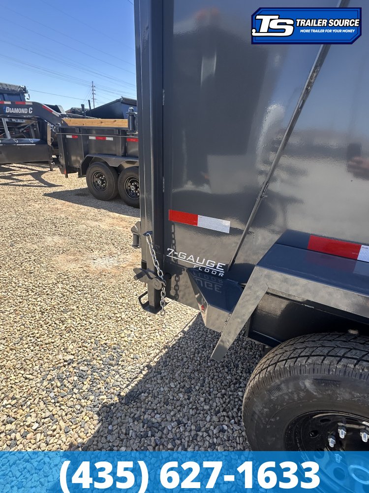 7x16 Lamar DT Gooseneck Dump Trailer - 48" Sides - 21K GVWR - Stabilizer Jacks, Telescopic