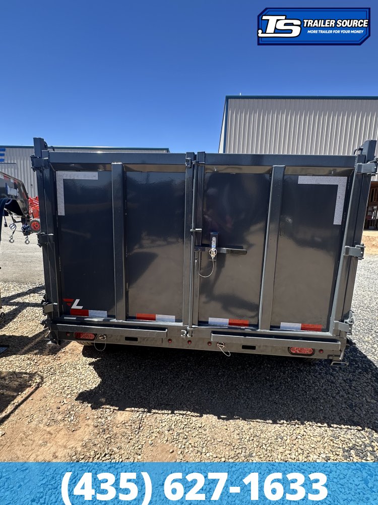 7x16 Lamar DT Gooseneck Dump Trailer - 48" Sides - 21K GVWR - Stabilizer Jacks, Telescopic