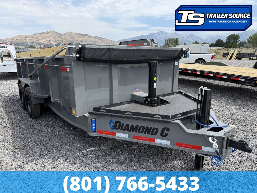 7x16 Diamond C LPT 208 Dump Trailer - 32" Sides - 18K GVWR - 18 Ply Tires, ABS Brakes, Board Brackets, Hydraulic Jack(s)