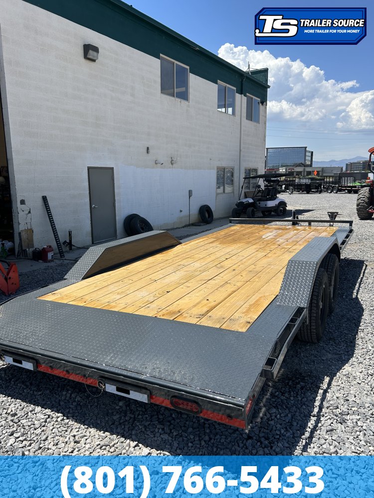 8.5x20 Lamar CC Wide Body w/ Drive Over Fenders Flatbed Car Hauler Trailer - 10K GVWR -