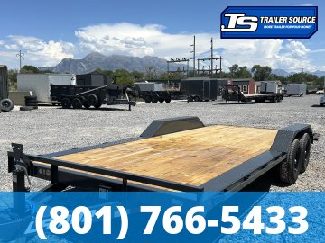 8.5x20 Lamar CC Wide Body w/ Drive Over Fenders Flatbed Car Hauler Trailer - 10K GVWR -
