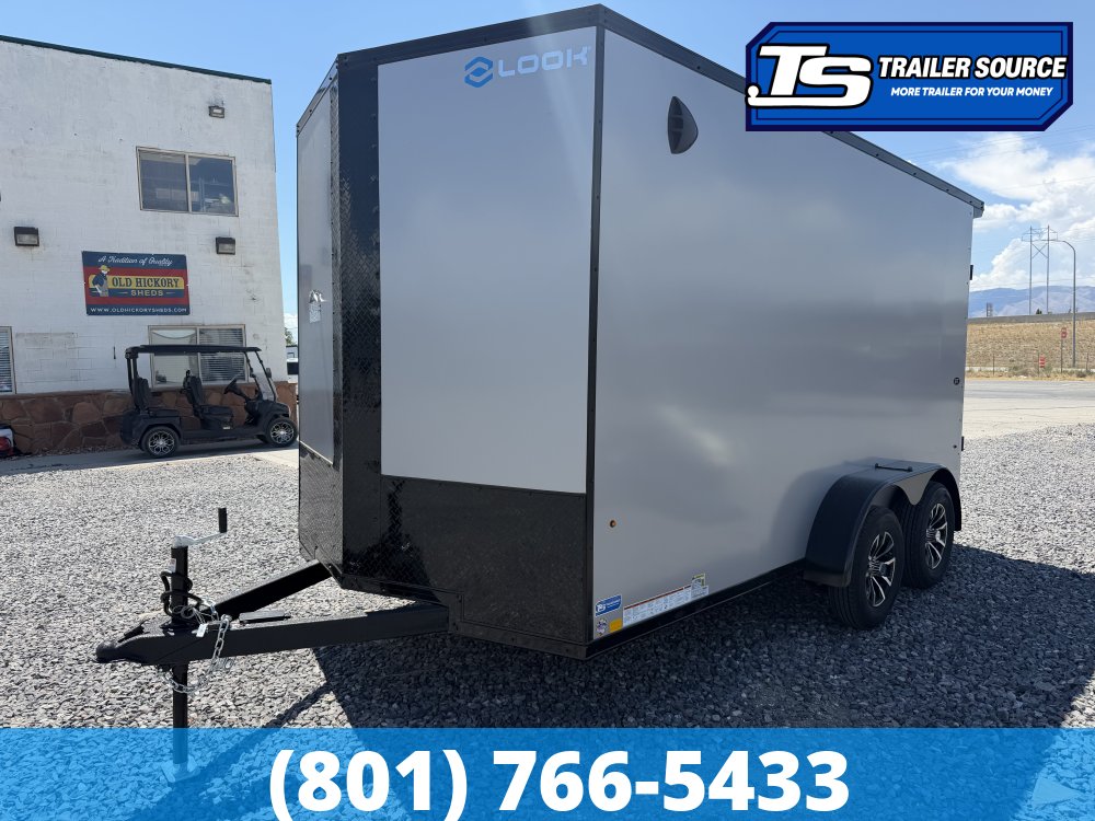 7x14 Look ST DLX Enclosed Cargo Trailer - 7'0" Interior - 7K GVWR - .080 PolyCor, Alloy Wheels, Black Out Package, Rear Spoiler w/ Load Lights