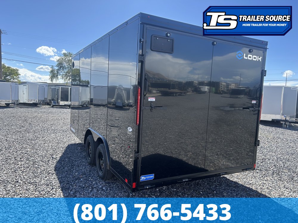 8.5x16 Look ST DLX Enclosed Cargo Trailer - 7'0" Interior - 7K GVWR - .080 PolyCor, Black Out Package