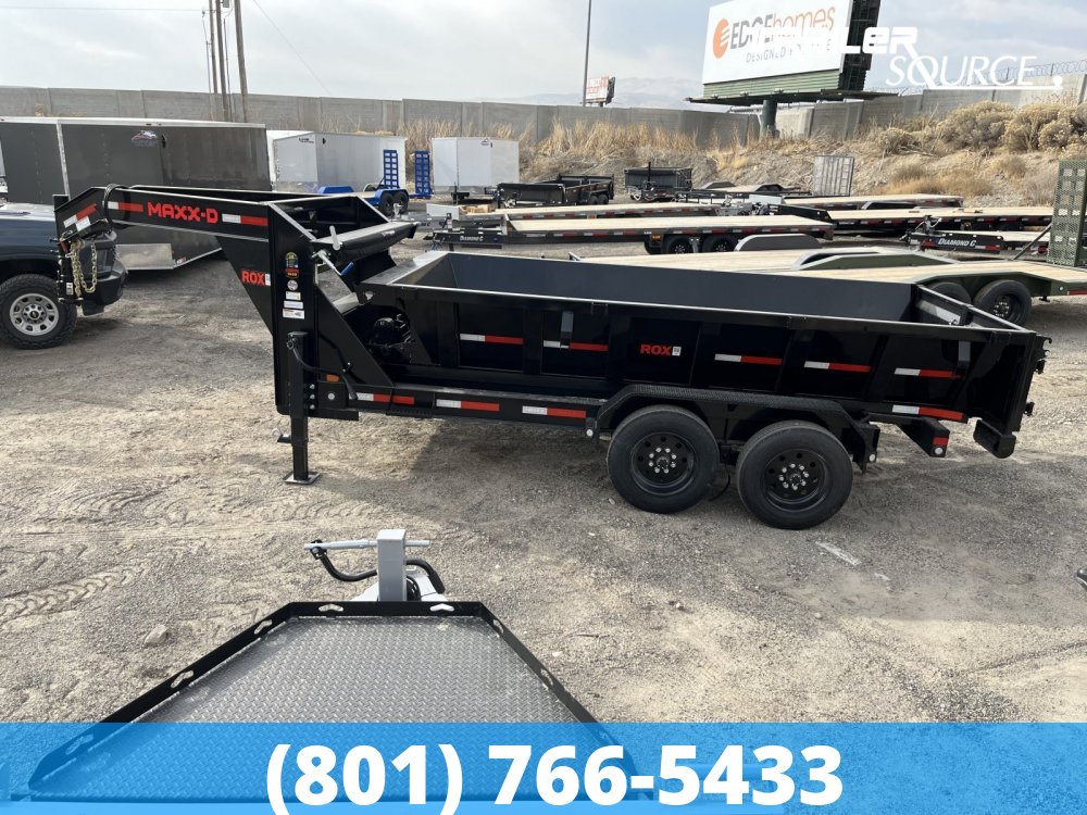 7x14 Maxx-D ROX Bumper Pull Roll Off Roll Off Dumpster Gooseneck 14K Utility