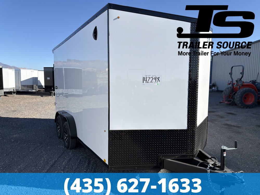 7.5x14 Look Element SE Enclosed Cargo Trailer - 7'0" Interior - 7K GVWR - .080 PolyCor, Alloy Wheels, Black Out Package, Rear Spoiler w/ Load Lights, Roadside Door