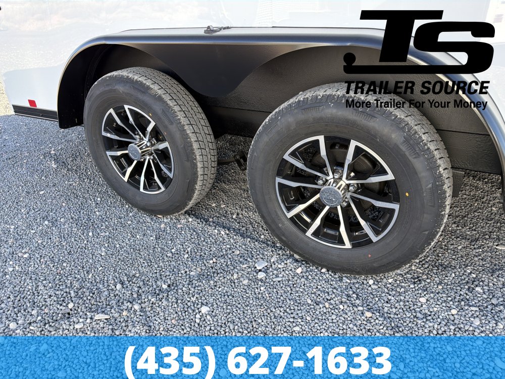 7.5x14 Look Element SE Enclosed Cargo Trailer - 7'0" Interior - 7K GVWR - .080 PolyCor, Alloy Wheels, Black Out Package, Rear Spoiler w/ Load Lights, Roadside Door