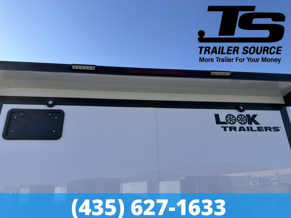 7.5x14 Look Element SE Enclosed Cargo Trailer - 7'0" Interior - 7K GVWR - .080 PolyCor, Alloy Wheels, Black Out Package, Rear Spoiler w/ Load Lights, Roadside Door