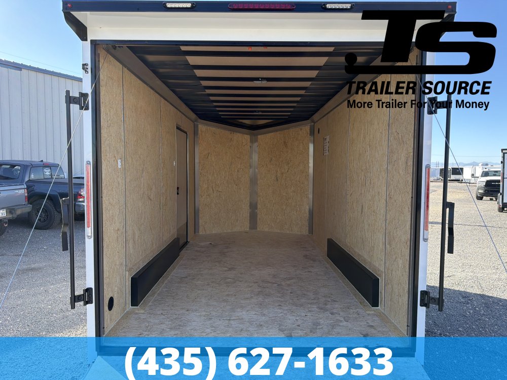 7.5x14 Look Element SE Enclosed Cargo Trailer - 7'0" Interior - 7K GVWR - .080 PolyCor, Alloy Wheels, Black Out Package, Rear Spoiler w/ Load Lights, Roadside Door