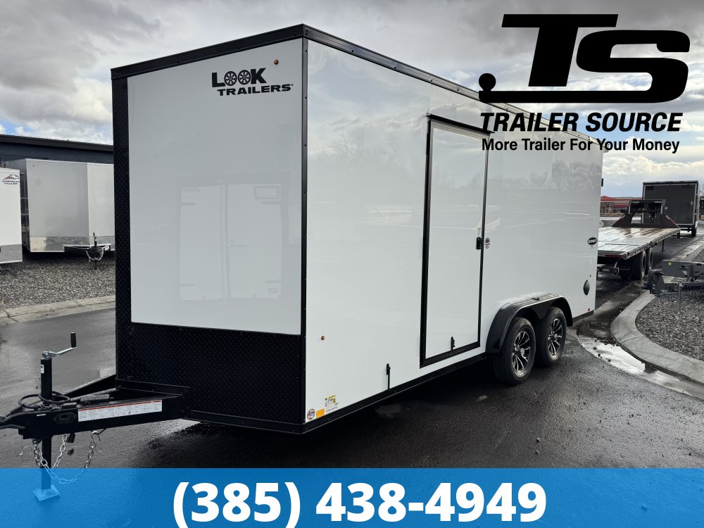 7.5x18 Look Element SE Enclosed Cargo Trailer - 7'0" Interior - 7K GVWR - .080 PolyCor, Alloy Wheels, Black Out Package, Rear Load Lights