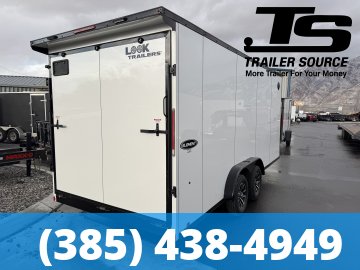 7.5x18 Look Element SE Enclosed Cargo Trailer - 7'0" Interior - 7K GVWR - .080 PolyCor, Alloy Wheels, Black Out Package, Rear Load Lights