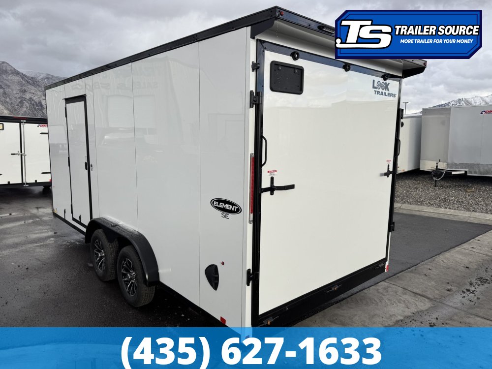 7.5x18 Look Element SE Enclosed Cargo Trailer - 7'0" Interior - 7K GVWR - .080 PolyCor, Alloy Wheels, Black Out Package, Rear Load Lights