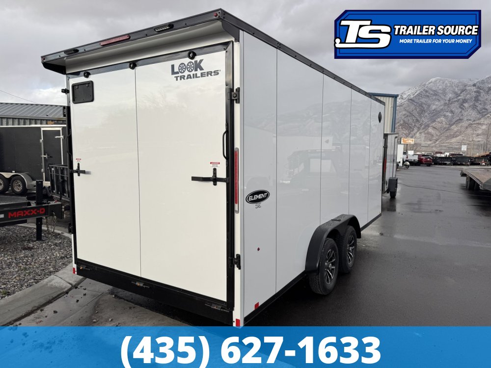 7.5x18 Look Element SE Enclosed Cargo Trailer - 7'0" Interior - 7K GVWR - .080 PolyCor, Alloy Wheels, Black Out Package, Rear Load Lights