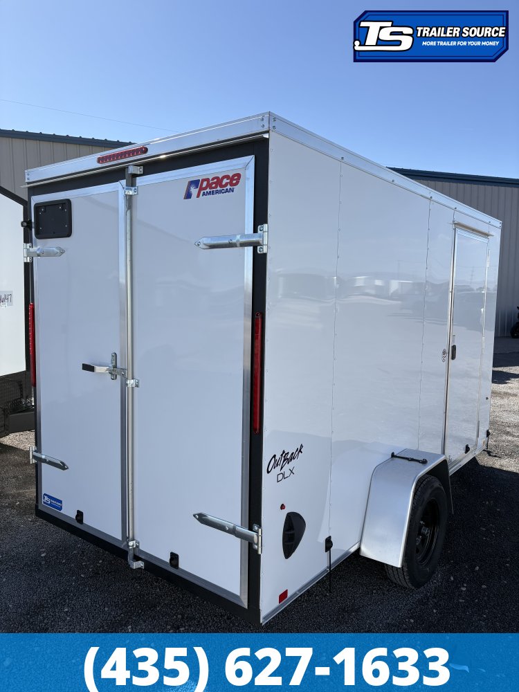 6x12 Pace American Outback DLX Enclosed Cargo Trailer - 6'6" Interior - 3.5K GVWR - Barn Doors