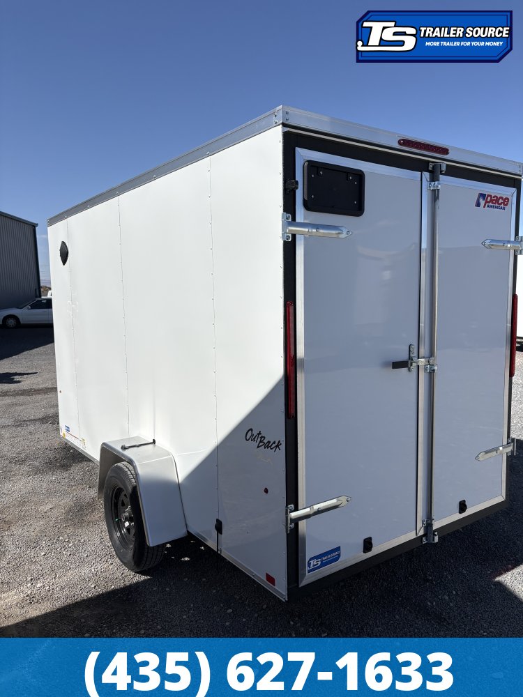 6x12 Pace American Outback DLX Enclosed Cargo Trailer - 6'6" Interior - 3.5K GVWR - Barn Doors