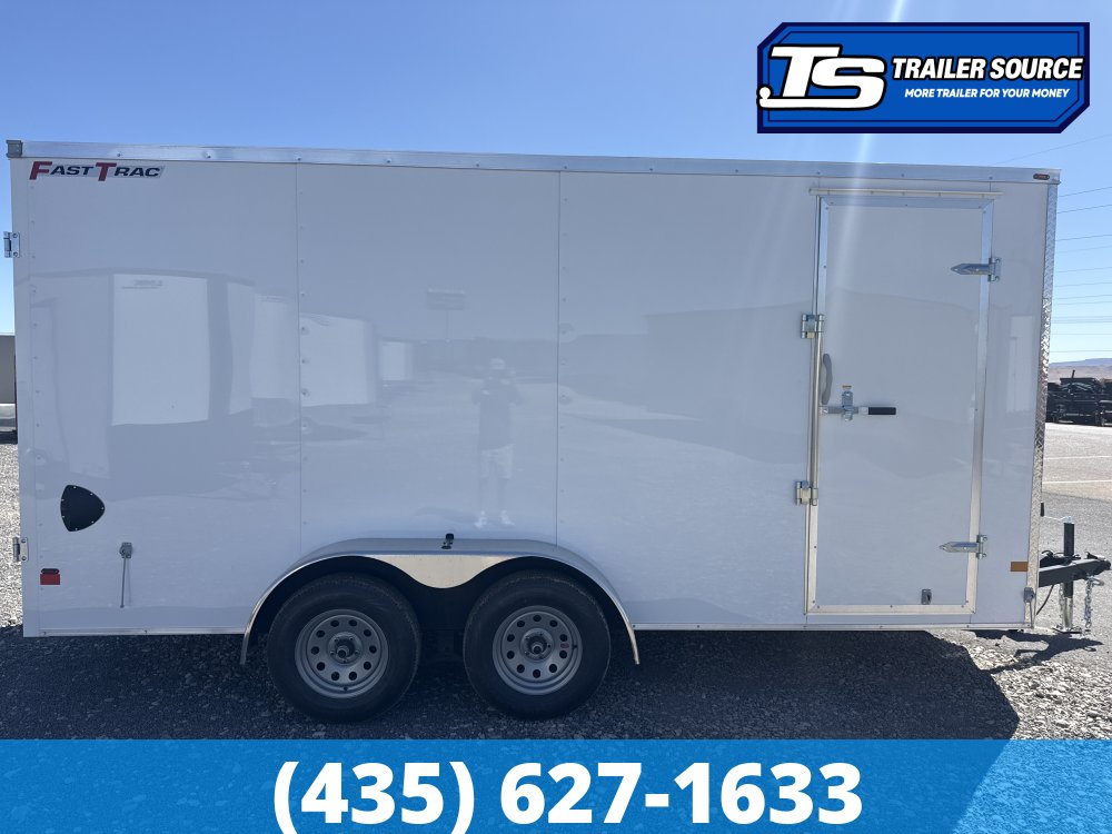 7x16 Wells Cargo FastTrac Enclosed Cargo Trailer - 7'0" Interior - 7K GVWR - .080 PolyCor, Barn Doors