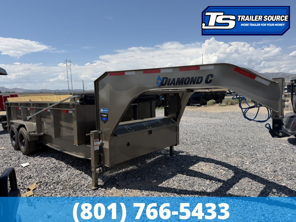 7x16 Diamond C LPT-GN 208 Gooseneck Dump Trailer - 32" Sides - 18K GVWR - 18 Ply Tires, ABS Brakes, Board Brackets