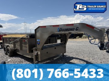7x16 Diamond C LPT-GN 208 Gooseneck Dump Trailer - 32" Sides - 18K GVWR - 18 Ply Tires, ABS Brakes, Board Brackets