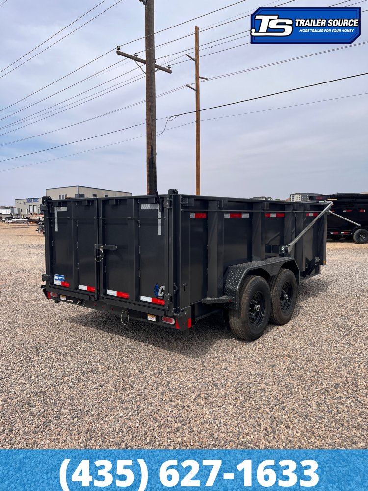 7x14 Diamond C LPT 207 Dump Trailer - 44" Sides - 15.5K GVWR - 14 Ply Tires, Long Arm Tarp