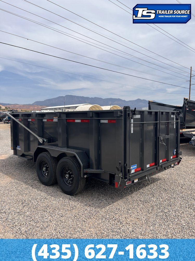 7x14 Diamond C LPT 207 Dump Trailer - 44" Sides - 15.5K GVWR - 14 Ply Tires, Long Arm Tarp