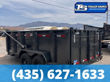 7x14 Diamond C LPT 207 Dump Trailer - 44" Sides - 15.5K GVWR - 14 Ply Tires, Long Arm Tarp