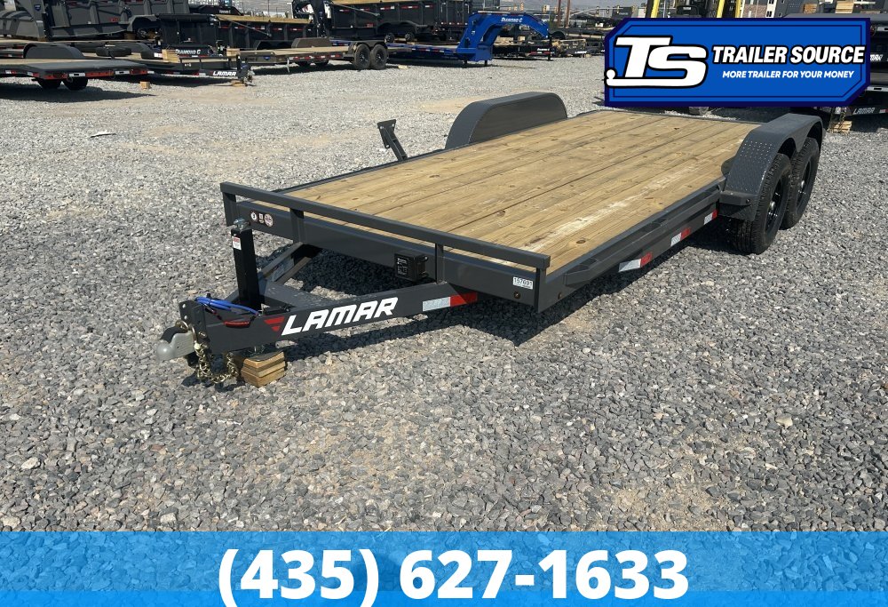 7x16 Lamar CE Flatbed Car Hauler Trailer - 7K GVWR -
