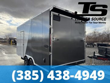 Look Element SE 8.5x18 ft Enclosed Car Hauler Trailer 7'6" 10K GVWR Alloy Wheels, Drive Over Wheel Boxes, Rear Spoiler w/ Load Lights, Spare Mount, Straight Axles