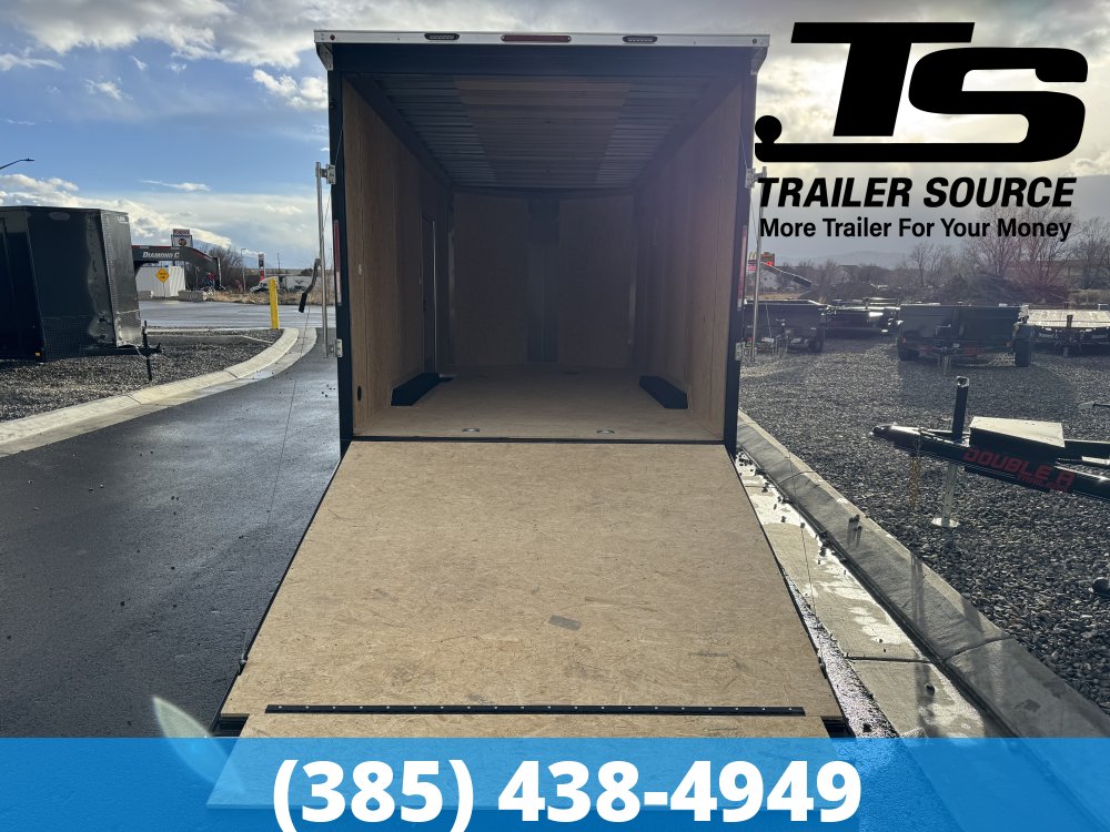 Look Element SE 8.5x18 ft Enclosed Car Hauler Trailer 7'6" 10K GVWR Alloy Wheels, Drive Over Wheel Boxes, Rear Spoiler w/ Load Lights, Spare Mount, Straight Axles