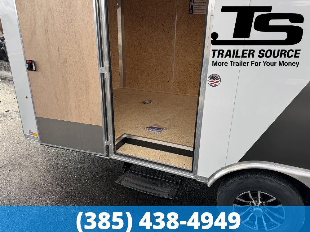 Look Element SE 8.5x18 ft Enclosed Car Hauler Trailer 7'6" 10K GVWR Alloy Wheels, Drive Over Wheel Boxes, Rear Spoiler w/ Load Lights, Spare Mount, Straight Axles