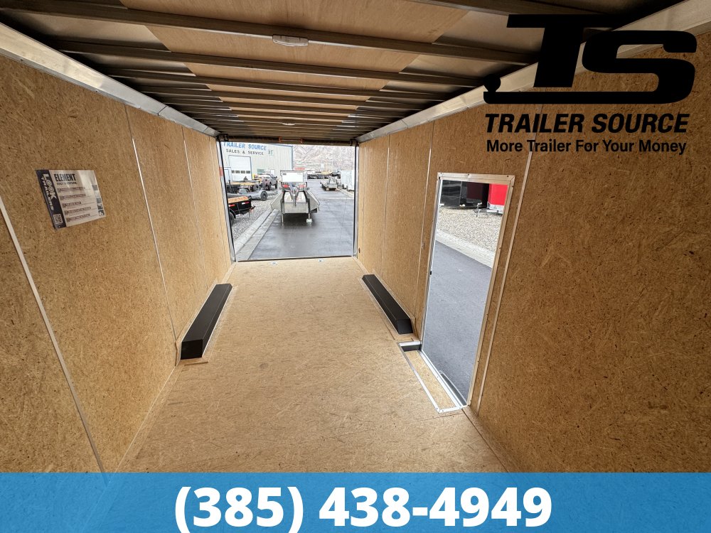 Look Element SE 8.5x18 ft Enclosed Car Hauler Trailer 7'6" 10K GVWR Alloy Wheels, Drive Over Wheel Boxes, Rear Spoiler w/ Load Lights, Spare Mount, Straight Axles