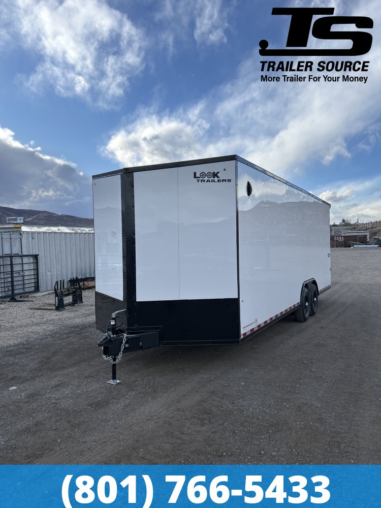 8.5x24 Look Element SE Enclosed Cargo Trailer - 7'6" Interior - 14K GVWR - .080 PolyCor, Black Out Package, Rear Spoiler w/ Load Lights