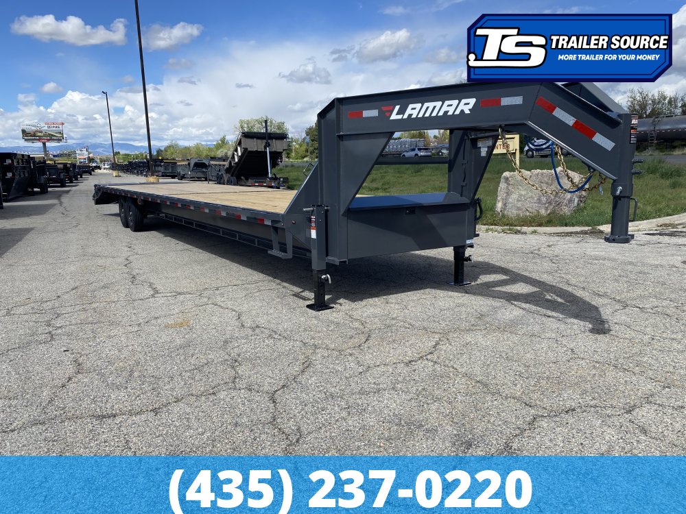 8.5x40 Lamar FS Gooseneck Equipment Trailer - 15.7K GVWR - Mega Ramps