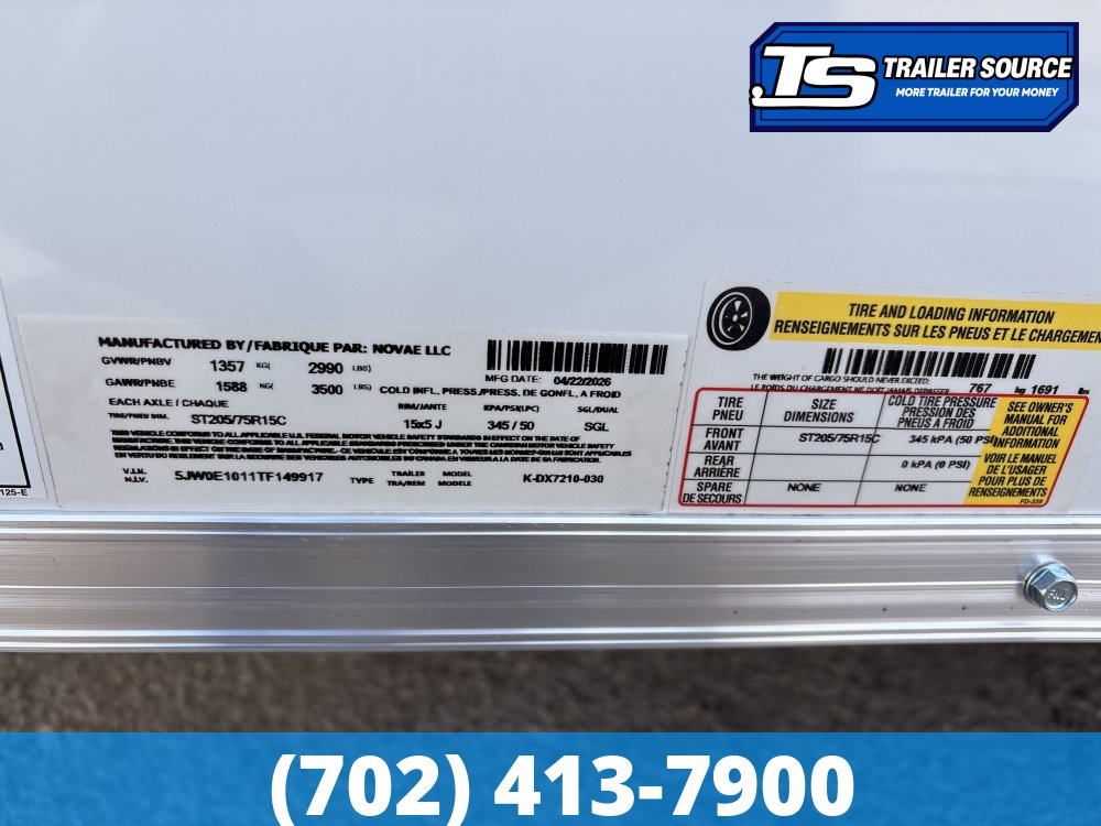 6x10 Look ST DLX Enclosed Cargo Trailer - 6'6" Interior - 3.5K GVWR - 16" Cross Member Upgrade, Torsion Axles