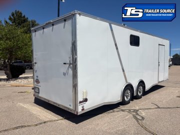 8.5x24 Cargo Mate Redline All Aluminum Enclosed Car Hauler Trailer - 10K GVWR - Aluminum Outer Wheels, Nudo Floor, Roof Vent, Spare Tire, Vinyl Ceiling, Vinyl Walls, Windows