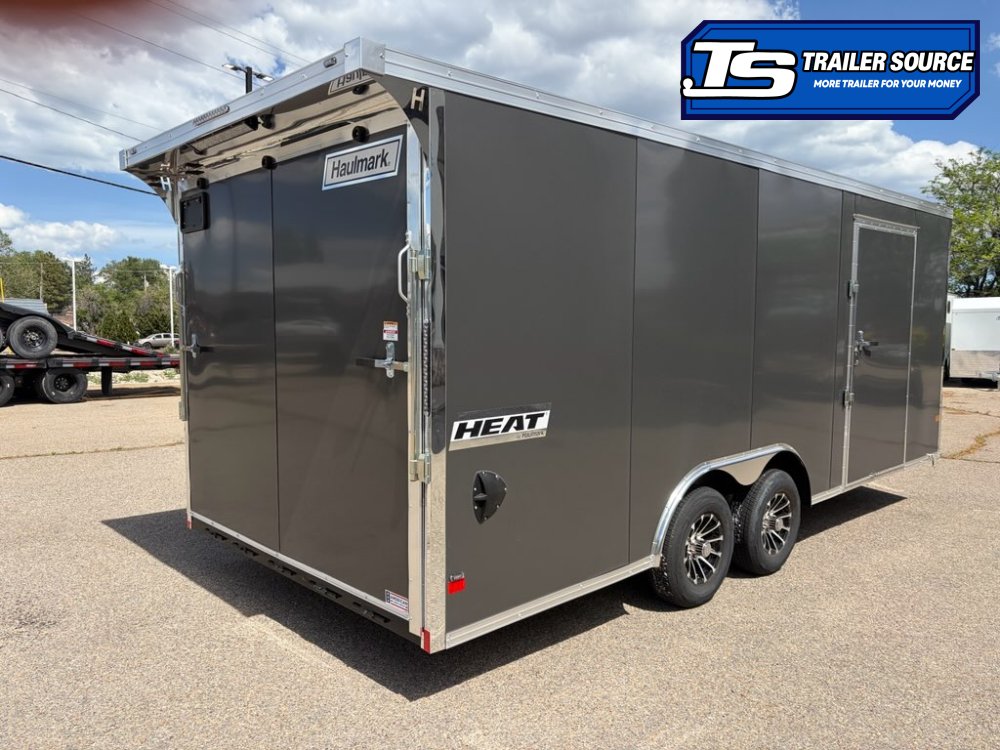 8.5x20 Haulmark Heat Enclosed Car Hauler Trailer - 7'0" Interior - 10K GVWR - .080 PolyCor, Finished Interior, Rear Spoiler w/ Load Lights, Rubber Coin Floor