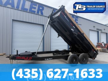Double A Excel Series ELP 7x14 ft Dump Trailer 20" Sides 15.4K GVWR I-Beam Frame, Telescopic, Wireles Remote
