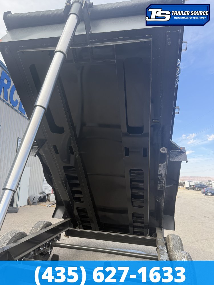 Double A Excel Series ELP 7x14 ft Dump Trailer 20" Sides 15.4K GVWR I-Beam Frame, Telescopic, Wireles Remote