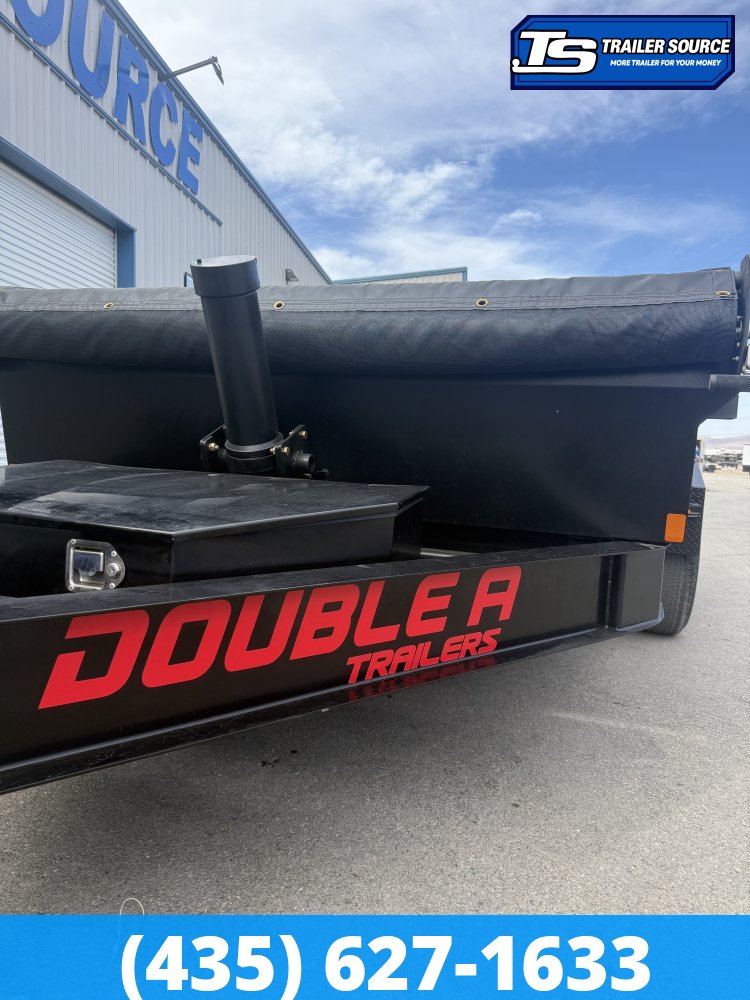Double A Excel Series ELP 7x14 ft Dump Trailer 20" Sides 15.4K GVWR I-Beam Frame, Telescopic, Wireles Remote