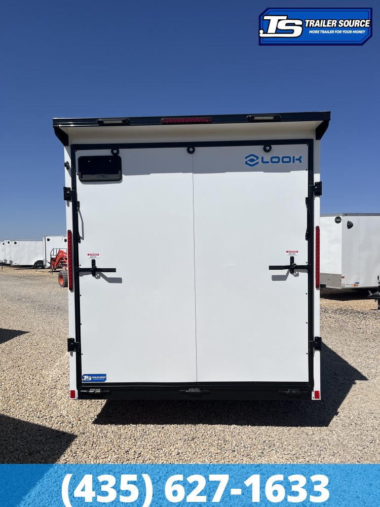 7x14 Look ST DLX Enclosed Cargo Trailer - 7'0" Interior - 7K GVWR - .080 PolyCor, Alloy Wheels, Black Out Package, Rear Spoiler w/ Load Lights