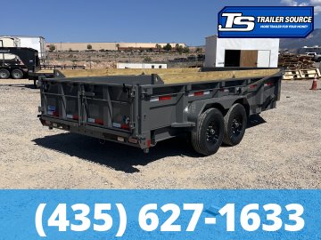 7x16 Diamond C LPT 207 Dump Trailer - 24" Sides - 15.5K GVWR - 14 Ply Tires, Board Brackets, Long Arm Tarp