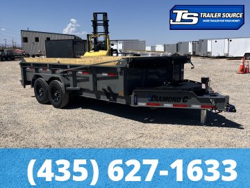 7x16 Diamond C LPT 207 Dump Trailer - 24" Sides - 15.5K GVWR - 14 Ply Tires, Board Brackets, Long Arm Tarp