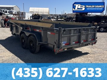 7x16 Diamond C LPT 207 Dump Trailer - 24" Sides - 15.5K GVWR - 14 Ply Tires, Board Brackets, Long Arm Tarp