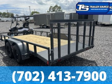 7x14 Lamar UC Tandem Axle Utility Trailer - 7K GVWR - Dovetail, Ramp Gate, Tube Top Rail