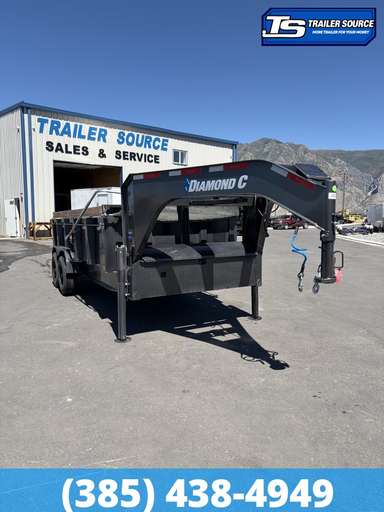 7x16 Diamond C LPT-GN 210 Dump Trailer - 23K GVWR - Hydraulic Jack(s)
