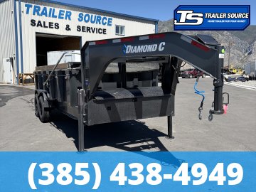 7x16 Diamond C LPT-GN 210 Dump Trailer - 23K GVWR - Hydraulic Jack(s)