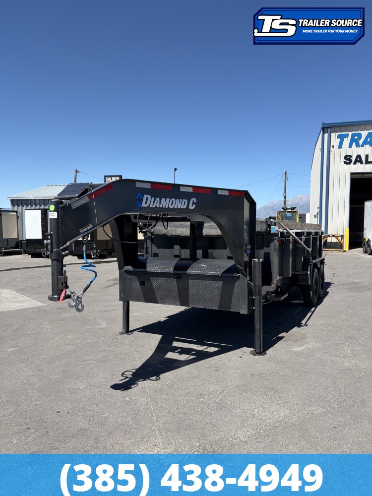 7x16 Diamond C LPT-GN 210 Dump Trailer - 23K GVWR - Hydraulic Jack(s)